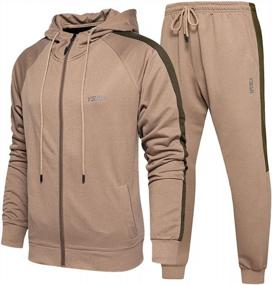 img 4 attached to Men'S Tracksuit: Full Zip Hoodie & Jogging Pants W/ Side Pockets