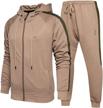 men's tracksuit: full zip hoodie & jogging pants w/ side pockets logo