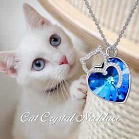 img 3 attached to Sterling Silver Animal Heart Necklace With Cat And Elephant Pendant And Blue Jewelry - Perfect Gifts For Women, Mom, And Birthday On Mother'S Day - TOUPOP