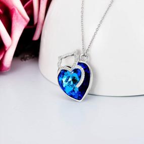 img 1 attached to Sterling Silver Animal Heart Necklace With Cat And Elephant Pendant And Blue Jewelry - Perfect Gifts For Women, Mom, And Birthday On Mother'S Day - TOUPOP