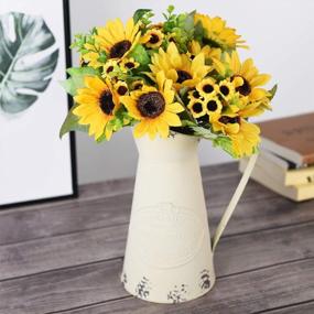 img 3 attached to 2 Pack Lvydec Artificial Sunflower Bouquet - Brighten Home Decor With Fake Yellow Flowers For Weddings & More!