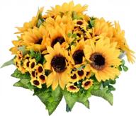 2 pack lvydec artificial sunflower bouquet - brighten home decor with fake yellow flowers for weddings & more! logo