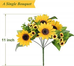 img 2 attached to 2 Pack Lvydec Artificial Sunflower Bouquet - Brighten Home Decor With Fake Yellow Flowers For Weddings & More!