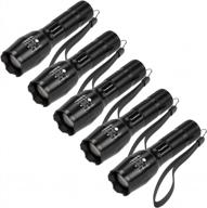 5 pack pocketman t6 1200 lumens led tactical flashlight - water resistant, 5 modes & adjustable focus (new version) логотип