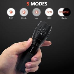 img 2 attached to 5 Pack Pocketman T6 1200 Lumens LED Tactical Flashlight - Water Resistant, 5 Modes & Adjustable Focus (New Version)