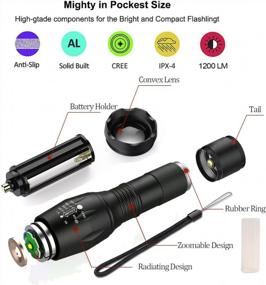 img 1 attached to 5 Pack Pocketman T6 1200 Lumens LED Tactical Flashlight - Water Resistant, 5 Modes & Adjustable Focus (New Version)