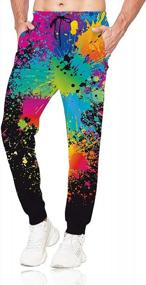img 4 attached to 3D Casual Active Sports Sweatpants Trousers For Men And Women By Belovecol