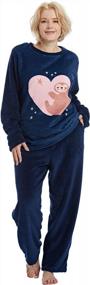img 4 attached to Комплект пижамы ватки теплых и уютных женщин с длинными рукавами и мягкой тканью плюша
