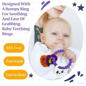 img 3 attached to 🎃 Big Spinach Pumpkin Teether: Adorable Ghouls Ring & Blind Box Silicone Teether Combo for Halloween Theme, Ideal Nightmare Before Christmas Gifts (2PC)