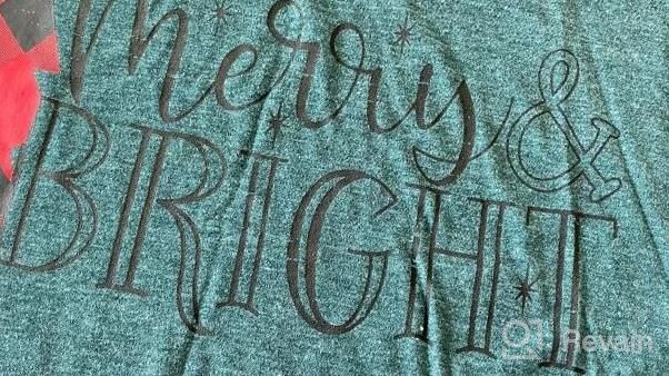 img 1 attached to Christmas Shirts For Women Merry And Bright Shirt Letter Print Xmas Short Sleeve Graphic Tee Shirts Tops review by Kimberly King