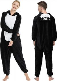 img 3 attached to Unisex Animal Onesie Pajama Costume - Black Dog Husky For Halloween, Cosplay, And Loungewear - Women'S Size Medium