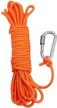 multifunctional 6mm floating rope with aluminum d-ring locking carabiner - ideal for boat mooring, kayaking, canoeing, camping, hiking, and more! logo