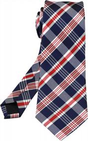 img 1 attached to Make A Statement With Secdtie'S Striking Large Striped Jacquard Woven Silk Tie For Formal Business Wear
