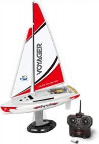 img 3 attached to Red PLAYSTEAM Voyager 280 RC Sailboat - Wind-Powered And 14 Inches Tall - Ideal For Remote Control Enthusiasts