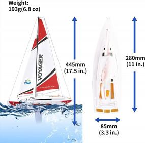 img 1 attached to Red PLAYSTEAM Voyager 280 RC Sailboat - Wind-Powered And 14 Inches Tall - Ideal For Remote Control Enthusiasts