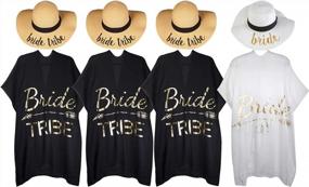 img 1 attached to Bridal Party Bundle: Beach Sun Hats And Cover Ups For Bride Tribe And Maid Of Honor By Funky Junque