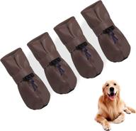 yaodhaod dog shoes for large dogs - paw protectors for hot pavement, leather anti-slip adjustable booties - indoor hardwood floor traction control & outdoor walking hiking логотип