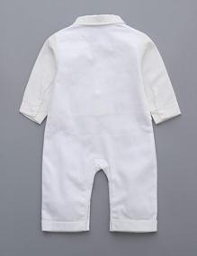 img 3 attached to HeMarIsle HMD Baby Boy Long Sleeve Gentleman White Shirt Waistcoat Bowtie Tuxedo Onesie Jumpsuit Overall Romper - Stylish & Classy Outfit For Little Boys!