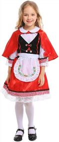 img 3 attached to Girls Kids Halloween Cosplay Red Riding Hood Costume Party Dress Outfit