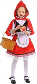 img 4 attached to Детский костюм для косплея на Хэллоуин для девочек, костюм Красной Шапочки, праздничное платье, наряд
