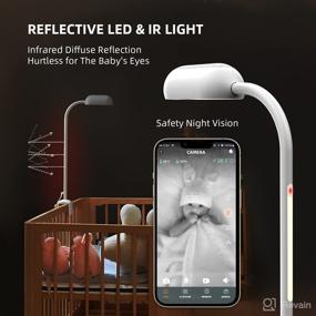 img 1 attached to Cheego Smart Baby Monitor with HD Video Camera and Audio - Contact-Free Testing of Baby Temperature, 2-Way Talk, Nightlight, Night Vision, Room Humidity & Temp, Wake-up & Crying Detection + floor stand