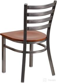 img 1 attached to 🪑 Clear Coated Ladder Back Metal Restaurant Chair with Cherry Wood Seat from FLASH FURNITURE HERCULES Series