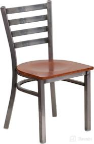 img 4 attached to 🪑 Clear Coated Ladder Back Metal Restaurant Chair with Cherry Wood Seat from FLASH FURNITURE HERCULES Series