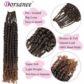img 1 attached to 18In Pre-Twisted Passion Twist Hair For Black Women - 8Packs Ombre Brown Bohemian Extensions