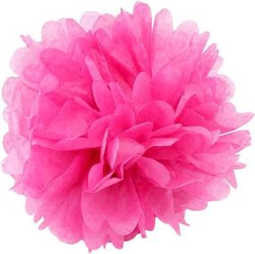 img 1 attached to Pink Tissue Paper Flower Pom Poms 10", 12", 16" - Set Of 16 For Wedding Decor, Halloween, Birthday Party Table Wall Decorations - WYZworks