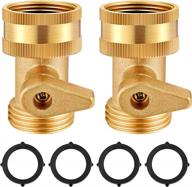 2 pack sov-2 heavy duty brass garden water hose shut off valve with rubber washers - 3/4 inch riemex connector tool on off. logo