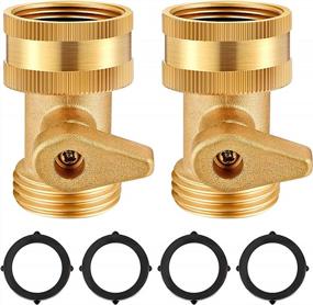 img 4 attached to 2 Pack SOV-2 Heavy Duty Brass Garden Water Hose Shut Off Valve With Rubber Washers - 3/4 Inch Riemex Connector Tool On Off.