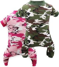 img 4 attached to Camo Jumpsuit Dog Pajamas for Small Dogs: DroolingDog Small Dog Onesie Clothes