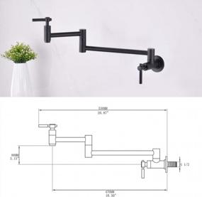 img 3 attached to Matte Black Wall-Mounted Pot Filler Faucet With Double Joint Swing Arms And Two Handles For Kitchen, Solid Brass Folding Faucet, Single Hole Design - BZOOSIU
