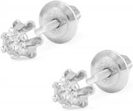 14k gold diamond screw back earring studs for girls - available in 0.08 or 0.14 ctw logo