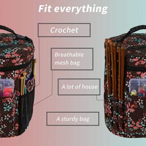 img 1 attached to Stay Organized And Knit On-The-Go With Looen'S Brown Yarn Storage Tote Bag, Featuring Ample Space, Portable Design, And Convenient Compartments!