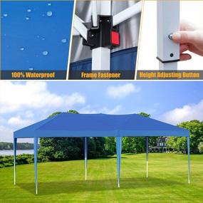 img 1 attached to ECOTOUGE 10 X20 Pop Up Canopy With Sturdy Frame, Folding Patio Canopies Height Adjustable, Anti-UV & Waterproof Outdoor Canopy Tent With Portable Carry Bag For Parties, Commercial(Blue)
