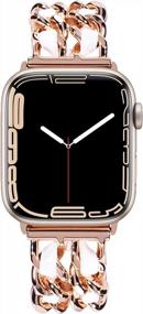 img 2 attached to Apple Watch Band 38Mm 40Mm 41Mm Bling Diamond Rhinestone Metal Link Bracelet For Women Series 8 7 6 5 4 3 2 1 SE Rose Gold Compatible
