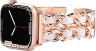 apple watch band 38mm 40mm 41mm bling diamond rhinestone metal link bracelet for women series 8 7 6 5 4 3 2 1 se rose gold compatible логотип