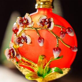 img 2 attached to Stunning 30ML Red Flower Glass Perfume Bottle - Refillable And Decorative Crystal Decanter