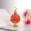 stunning 30ml red flower glass perfume bottle - refillable and decorative crystal decanter logo