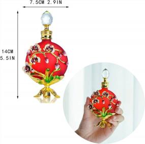 img 3 attached to Stunning 30ML Red Flower Glass Perfume Bottle - Refillable And Decorative Crystal Decanter