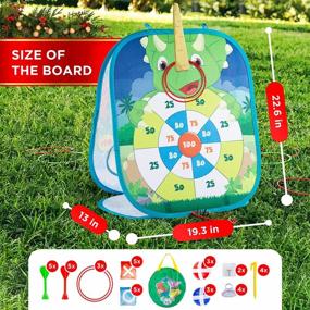 img 3 attached to 🎯 Chuchik 5-in-1 Portable Outdoor Bean Bag Toss Game for Kids - Dinosaur & Unicorn Theme Party Games, Kids Cornhole Game Set - Toys for Girls & Boys Ages 2-7 - Ideal Birthday Gift