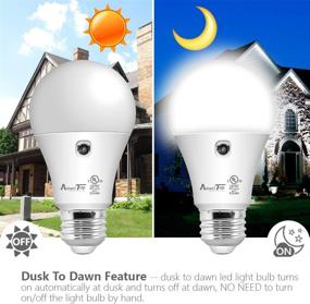 img 3 attached to AmeriTop Dusk To Dawn Light Bulb- 2 Pack, A19 LED Sensor Light Bulbs; UL Listed, Automatic On/Off, 800 Lumen, 10W(60 Watt Equivalent), E26 Base, Indoor/Outdoor Lighting Bulb (5000K Daylight)