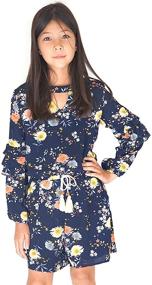 img 4 attached to 👗 Stylish Smukke Gorgeous Printed Ruffles Navy Multicolor Girls' Jumpsuits & Rompers – Fashionable Clothing for Kids