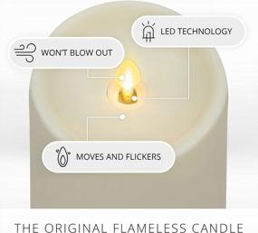 img 2 attached to Luminara Outdoor Moving Flame 2" Slim Pillar Flameless LED Candle, Melted Edge, Matte Plastic, Timer, Remote Ready, Ivory (8.5-Inch)