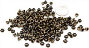 img 2 attached to 200PCS Self-Backing Antique Brass Grommets For Various Materials - Perfect For Bead Cores, Clothes And Leather