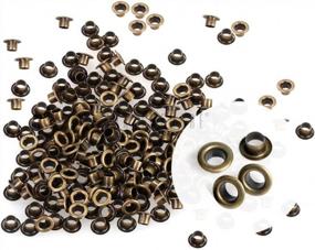 img 4 attached to 200PCS Self-Backing Antique Brass Grommets For Various Materials - Perfect For Bead Cores, Clothes And Leather
