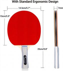 img 2 attached to Sportneer Premium Table Tennis Set With 4 Ping Pong Paddles, Retractable Net, 6 Balls And 2 Storage Bags - Portable Equipment For Indoor And Outdoor Games