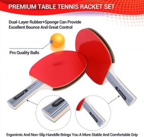 img 1 attached to Sportneer Premium Table Tennis Set With 4 Ping Pong Paddles, Retractable Net, 6 Balls And 2 Storage Bags - Portable Equipment For Indoor And Outdoor Games