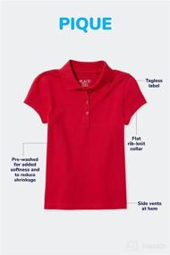 img 1 attached to 👶 The Children's Place Baby Girls & Toddler Short Sleeve Ruffle Pique Polo - Cute & Comfy Tops for Little Girls